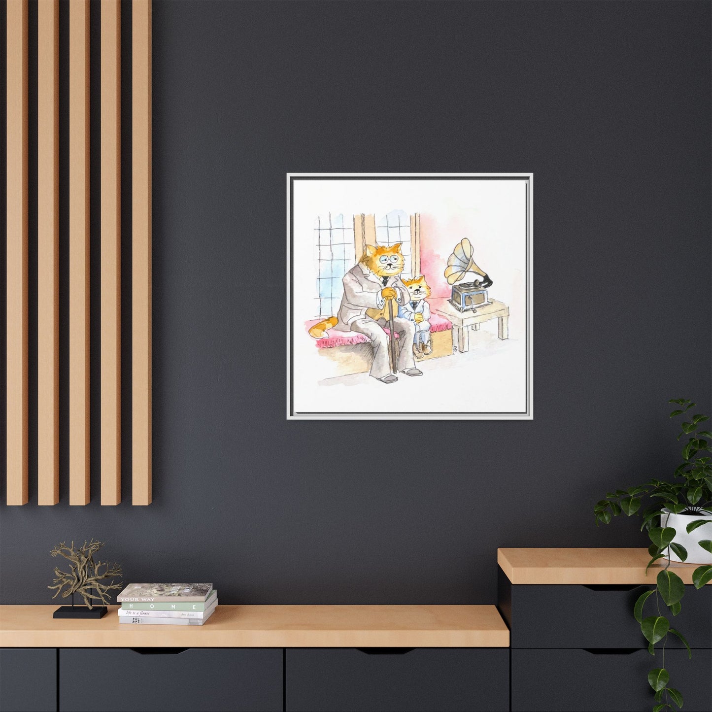 Kitty Fun Matte Canvas Framed