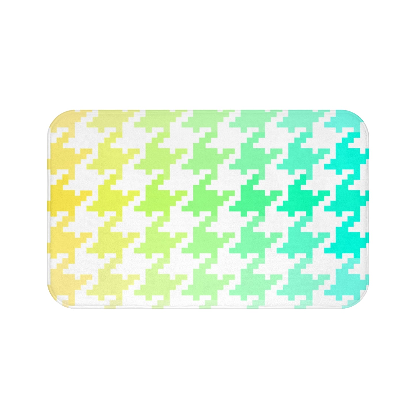 Bath Mats Houndstooth Fun yellow/green