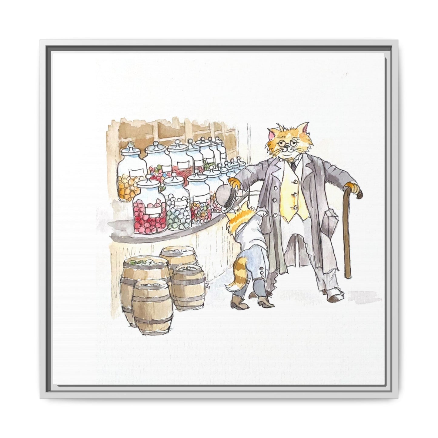 Kitty Fun Matte Canvas Framed