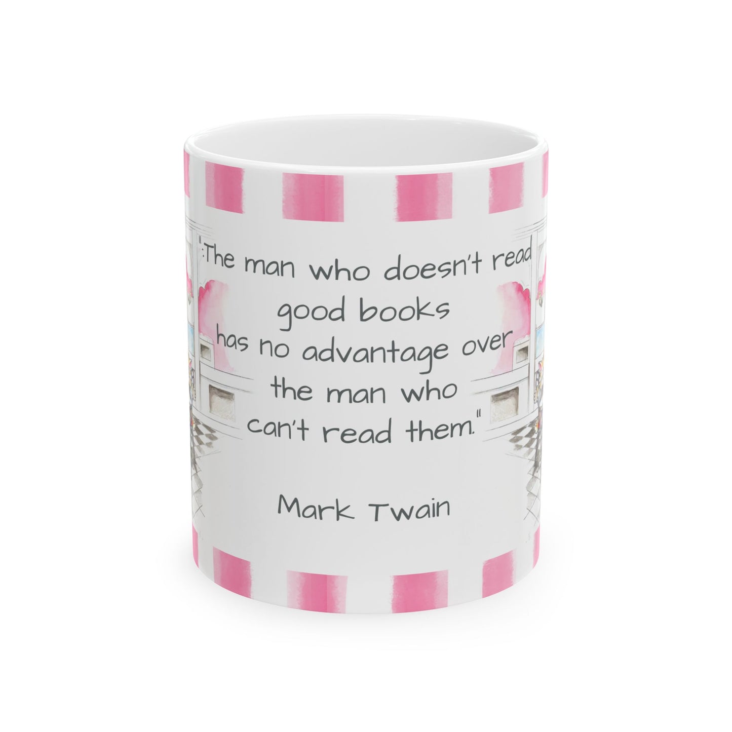 Kitty Fun Mug “The man who doesn’t read…”