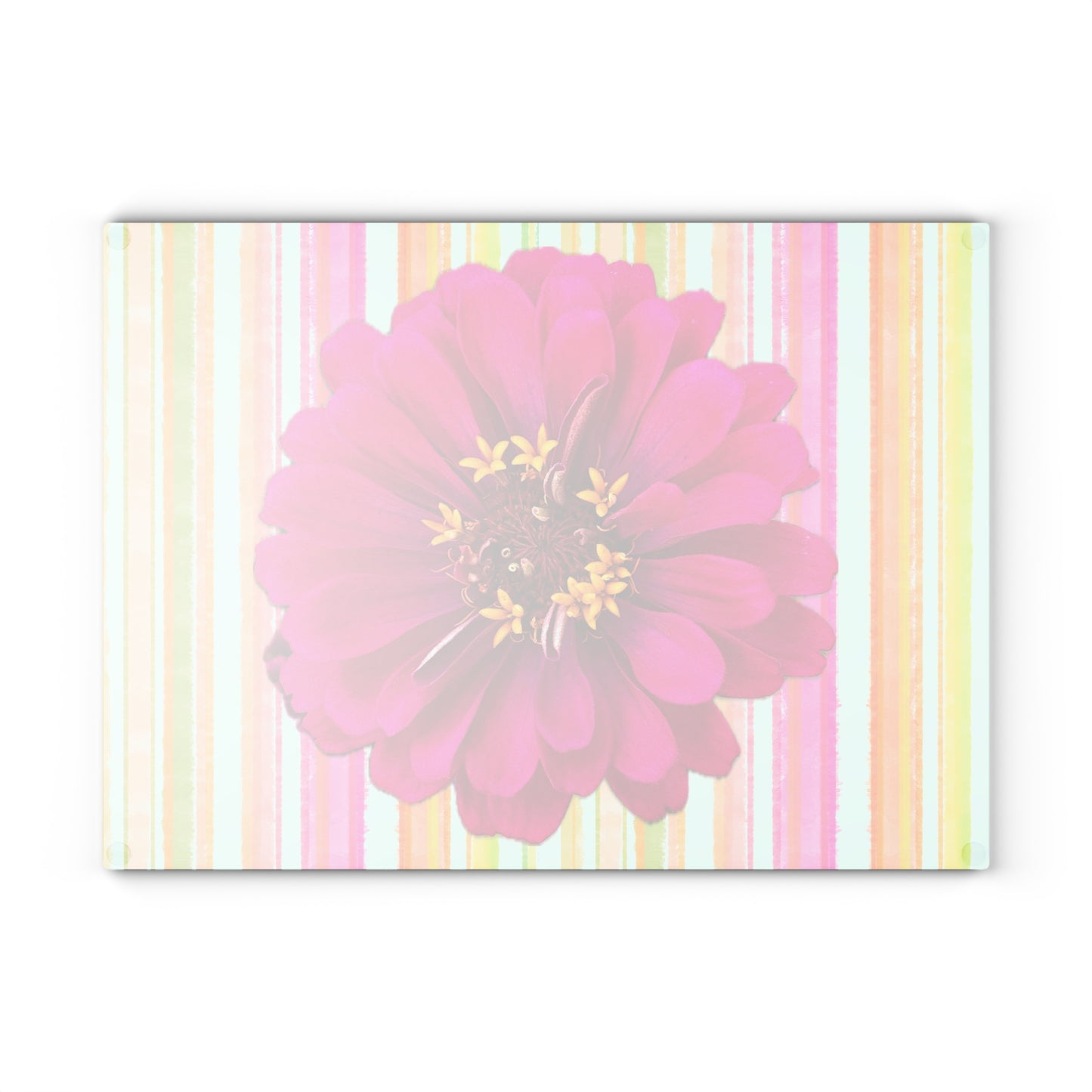 Glass Cutting Board Zinnia Fun
