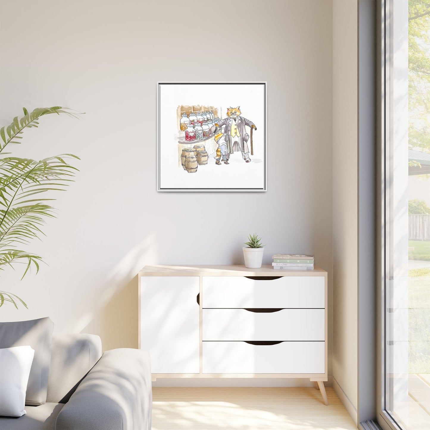 Kitty Fun Matte Canvas Framed