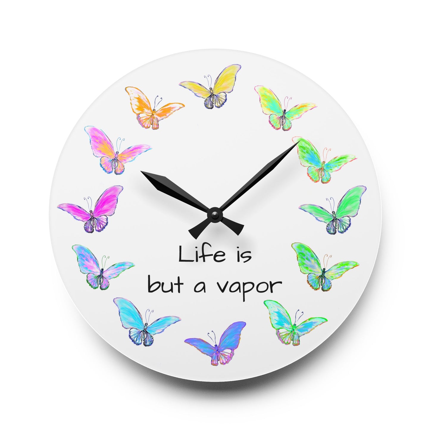 Blossom Glide Acrylic Wall Clock Life is a vapor