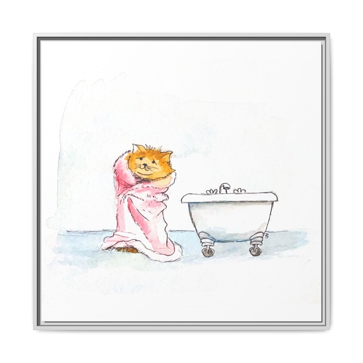 Kitty Fun Matte Canvas Framed