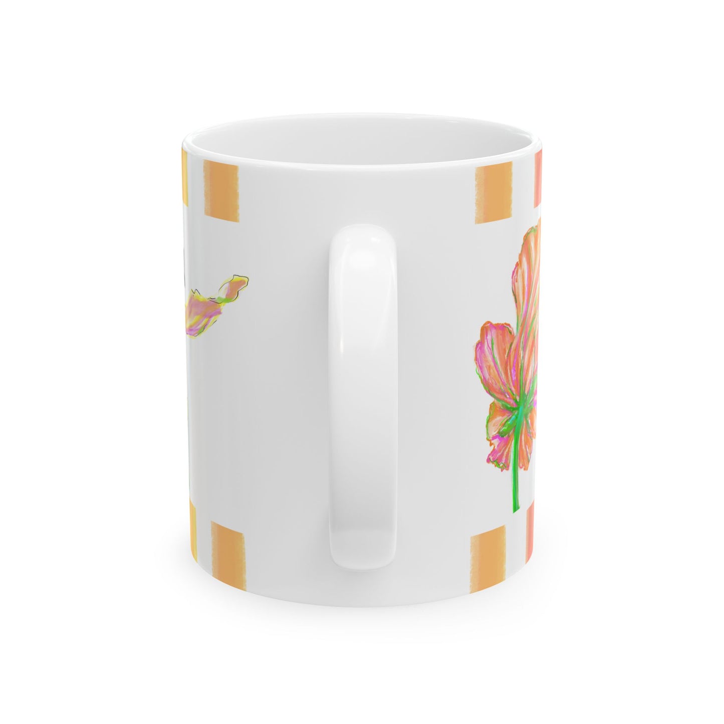 Tulip Love Ceramic Mug, (11oz, 15oz) Pink, Orange, Yellow