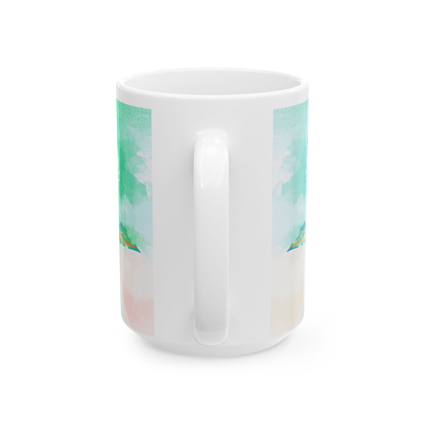 Zinnia Color Splash Mug Blue Green “Dare to Be Humble”