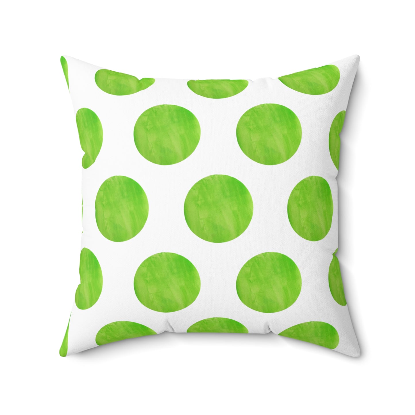 Polka Dot Palette Polyester Square Pillow Green