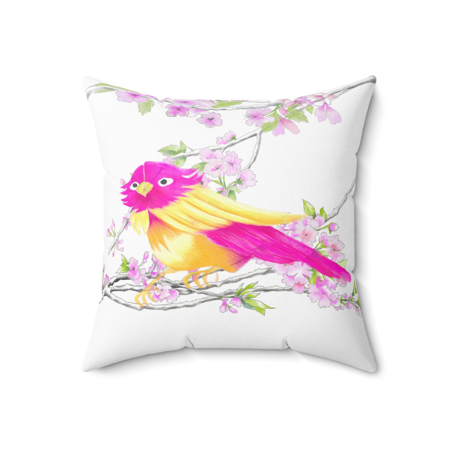 Jolly Birds Spun Polyester Square Pillow
