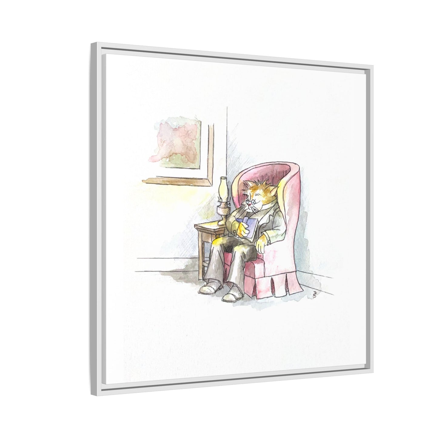Kitty Fun Matte Canvas Framed