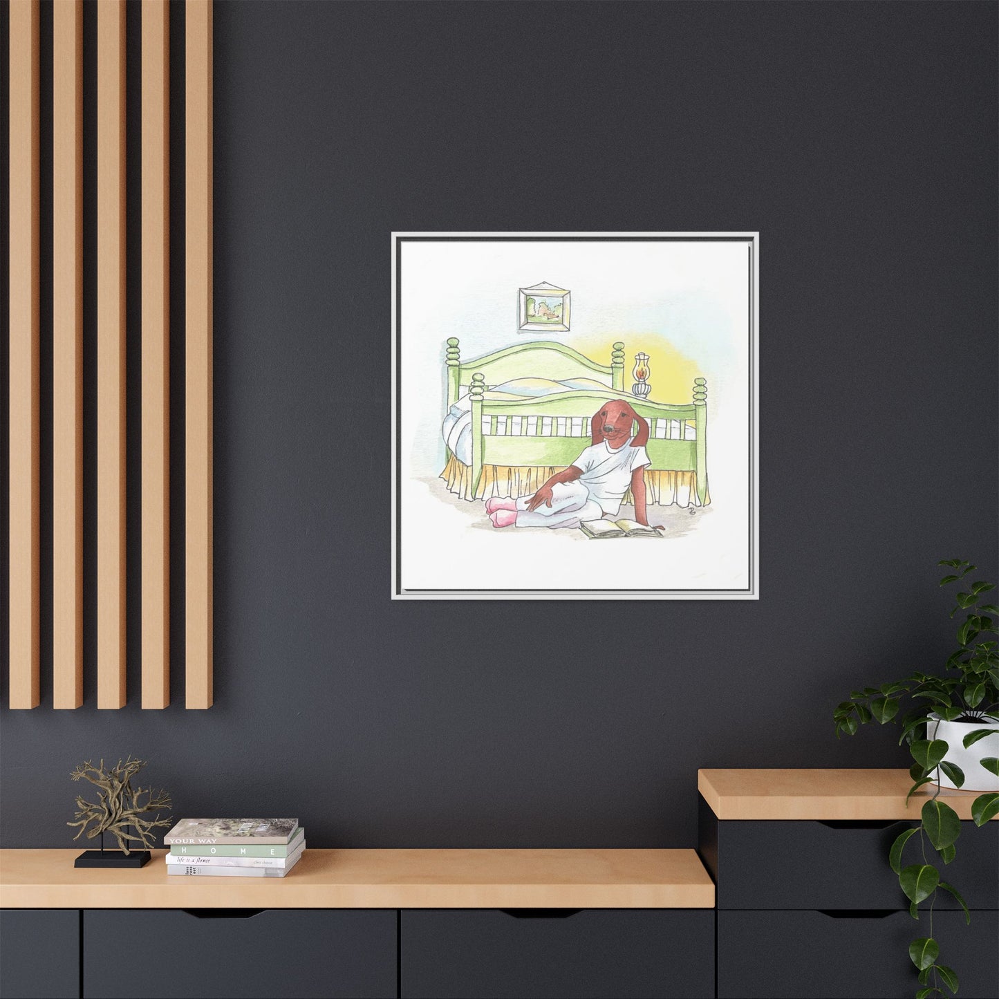 Dogi Fun Matte Canvas Framed
