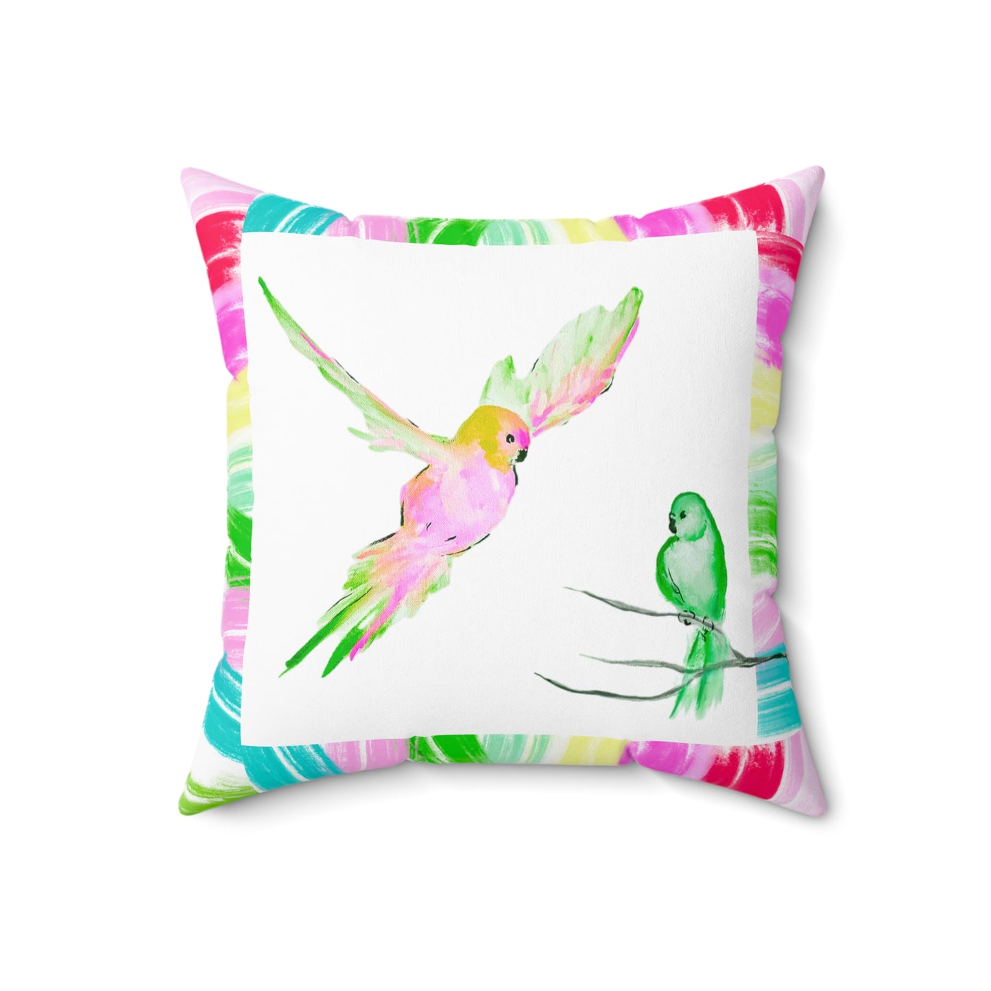 Mega Dot Polyester Square Pillow Do not be wise in your own eyes birds