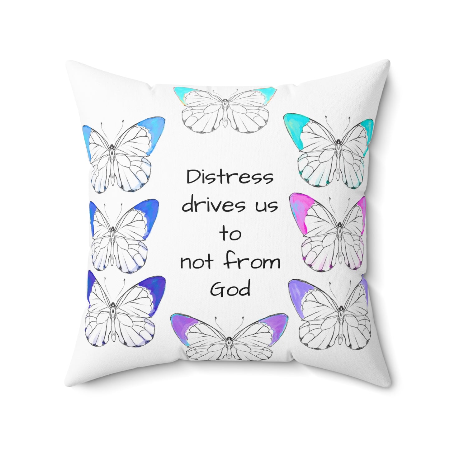 Chroma Polyester Square Pillow "Distress drives us.....