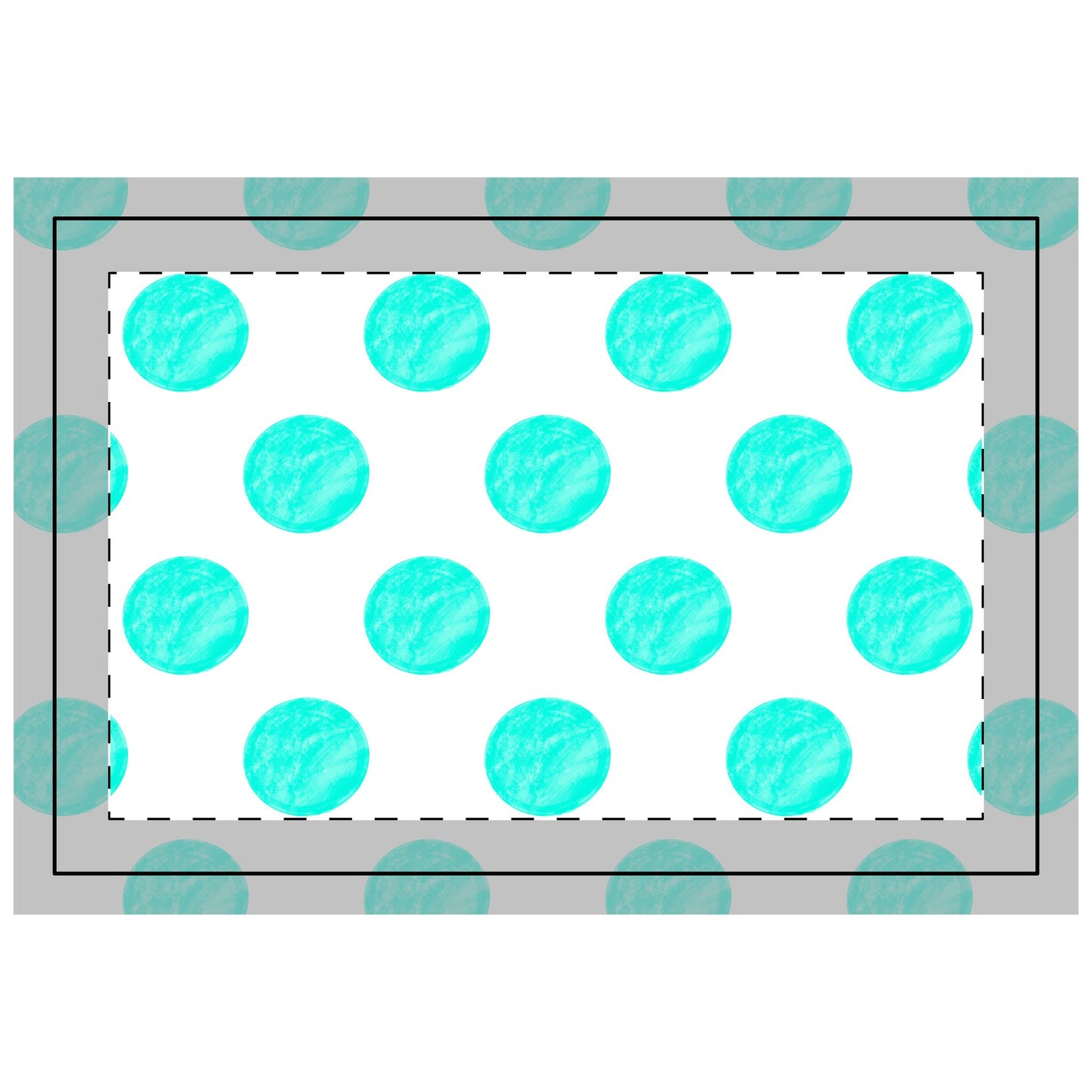 Polka Dot Polyester  Quilted Placemat - Polka Dot Aqua