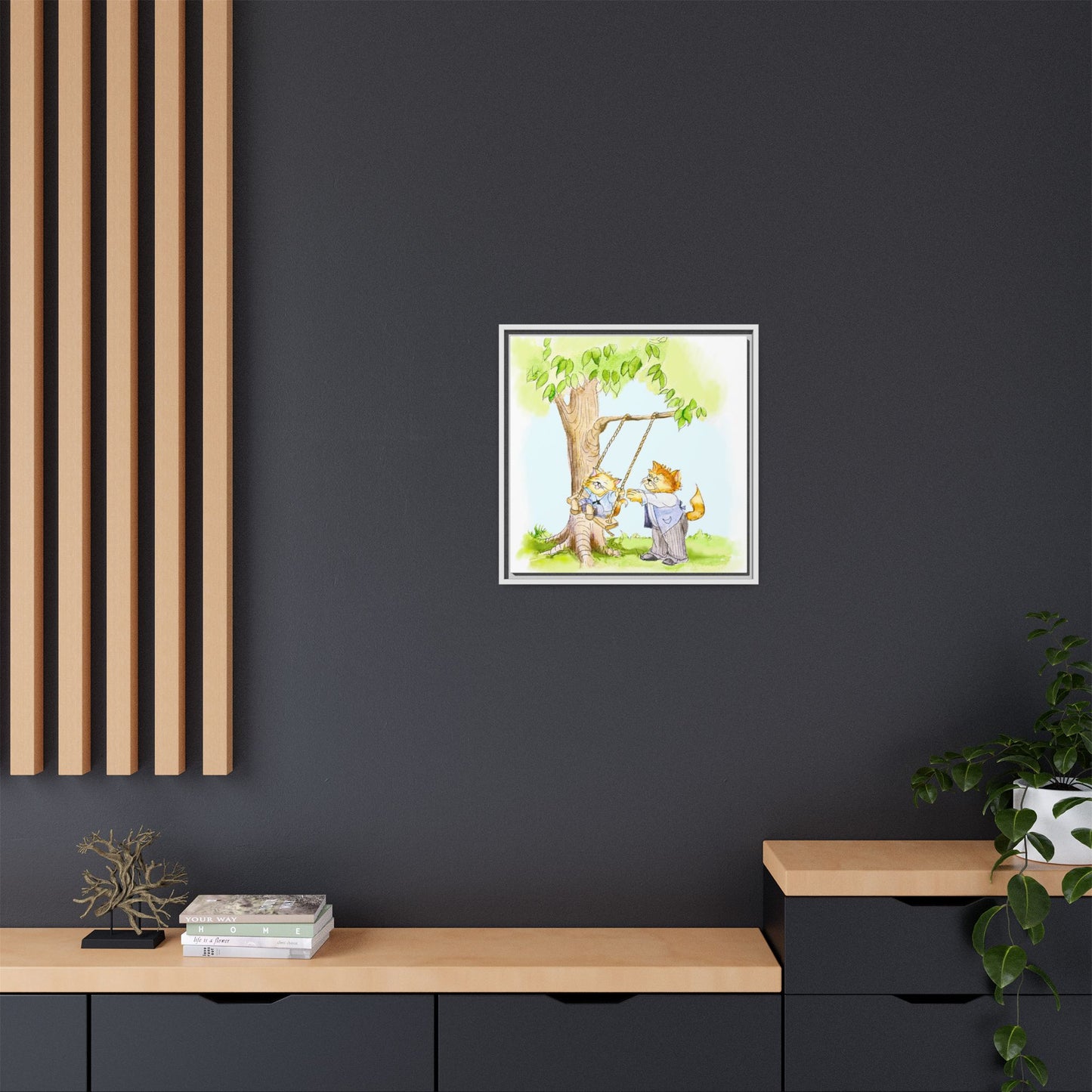 Kitty Fun Matte Canvas Framed