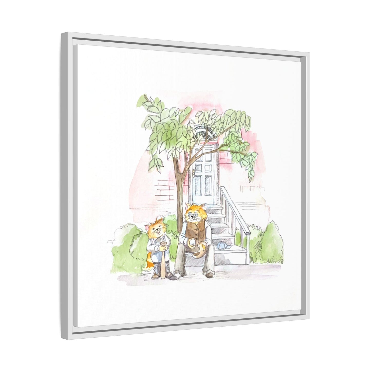 Kitty Fun Matte Canvas Framed