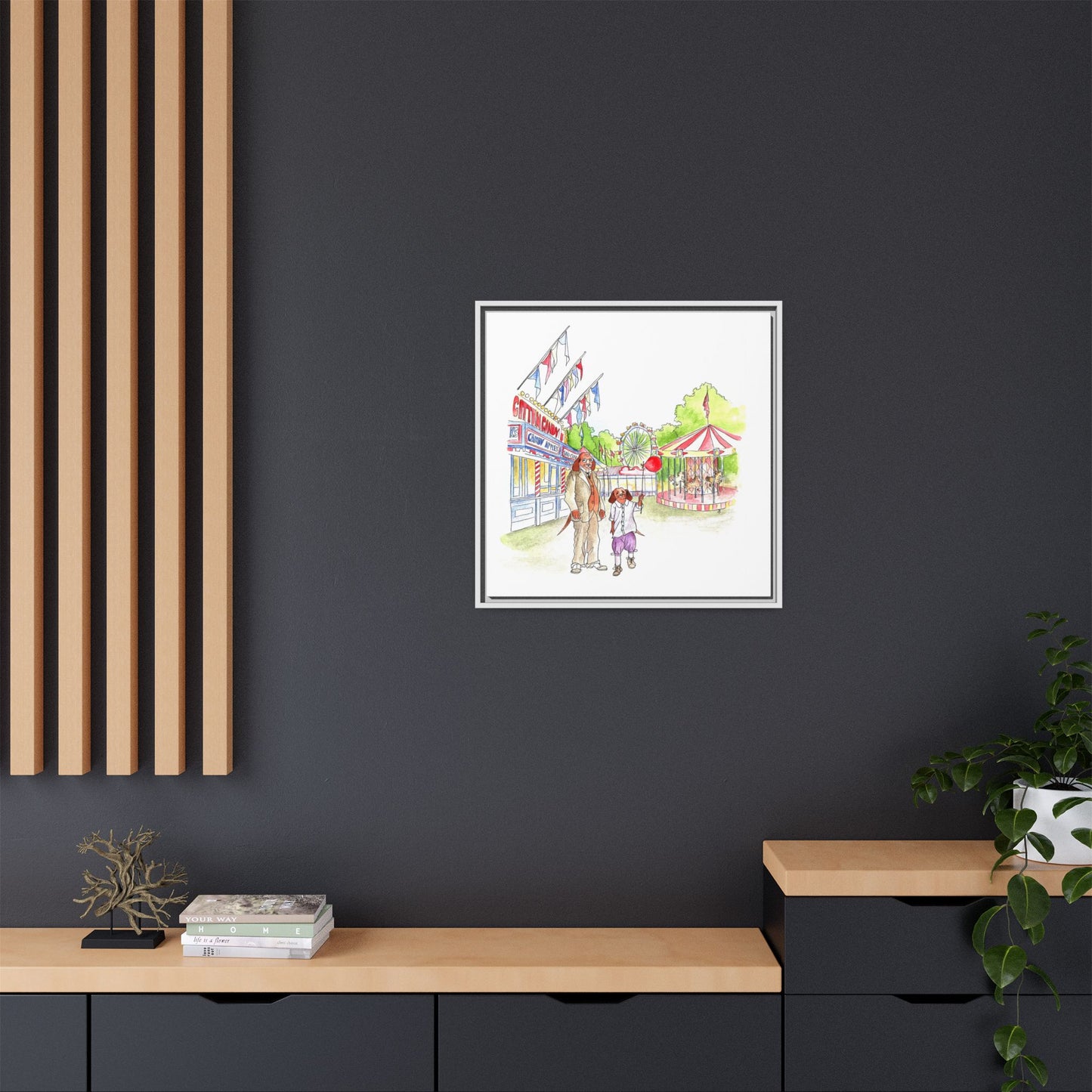Dogi Fun Matte Canvas Framed