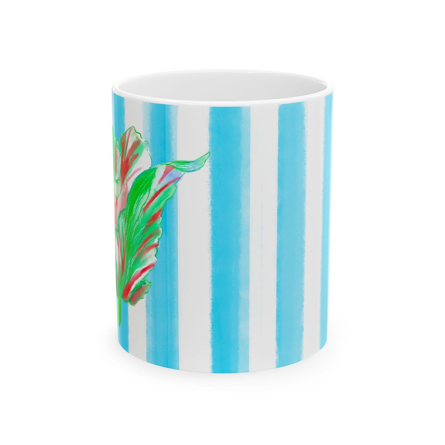 Dancing Tulips Mug Aqua Green
