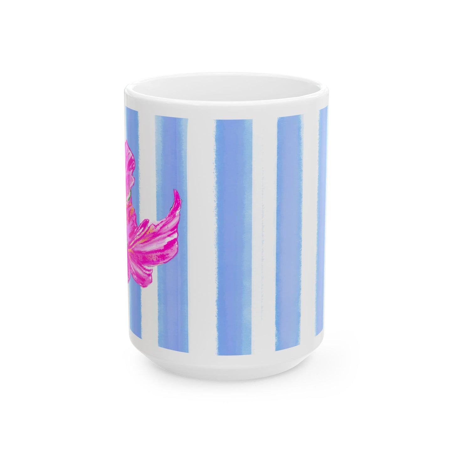 Dancing Tulips Mug Periwinkle Raspberry