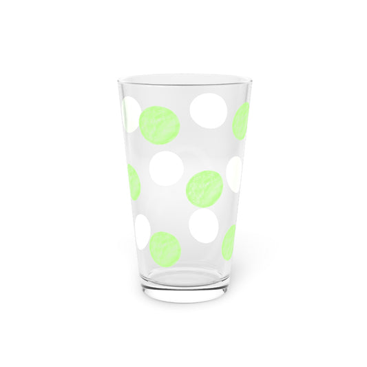 Polka Dot in Lime,  Pint Glass, 16oz