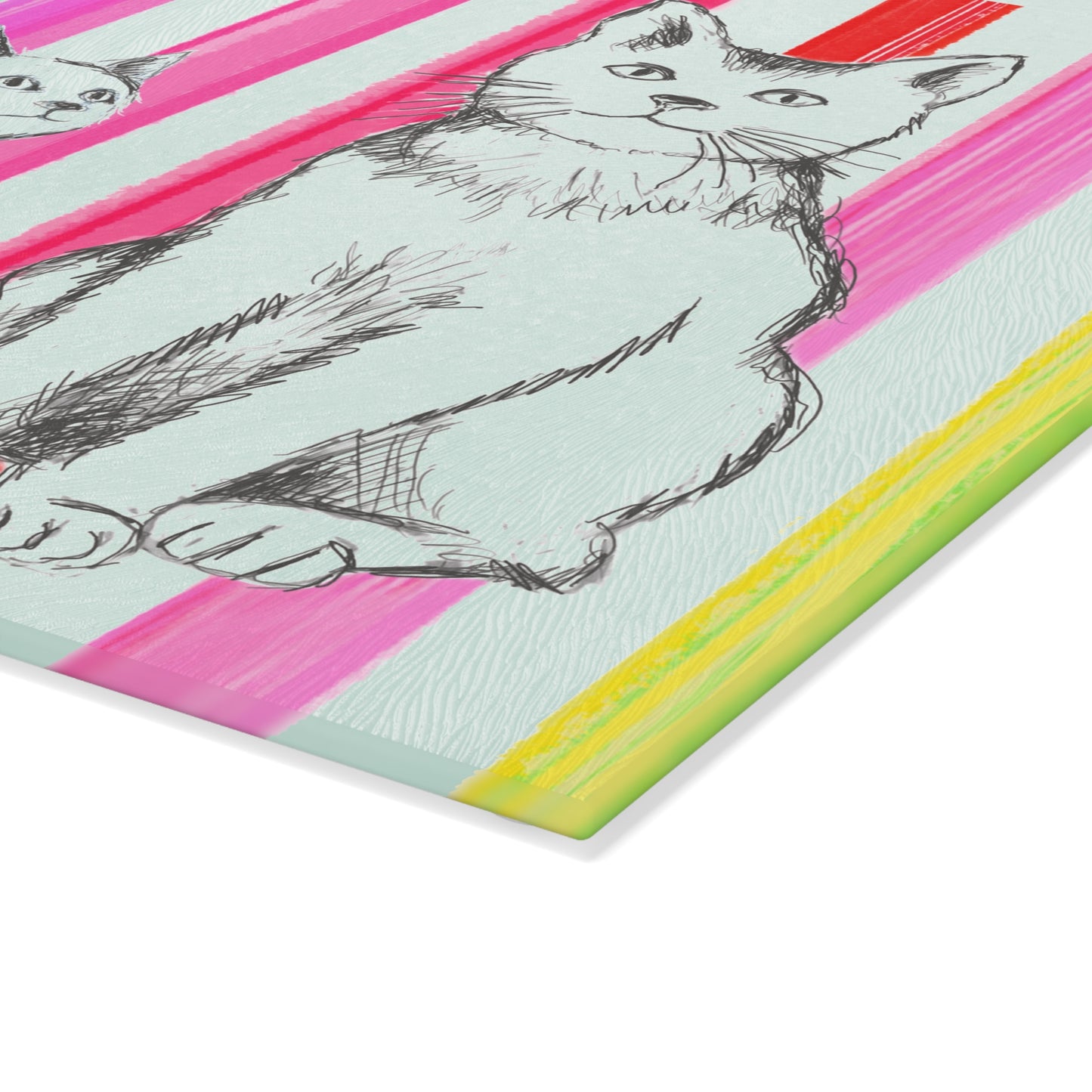 Kitty Fun Glass Cutting Board