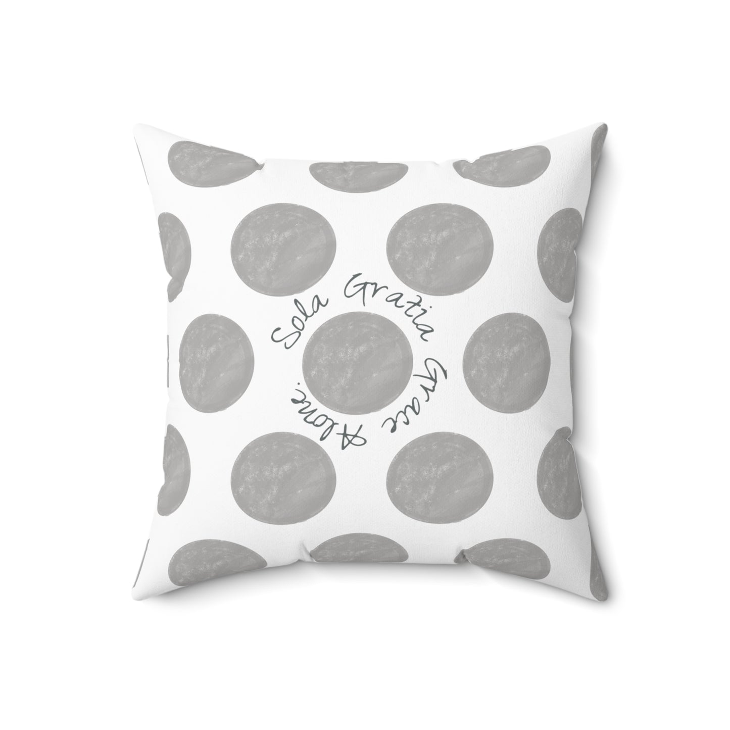 Polka Dot Joy Polyester Square Pillow "Sola Gratia…”