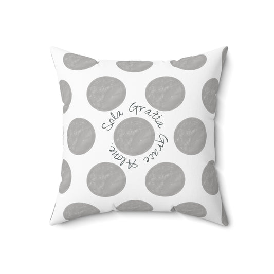Polka Dot Joy Polyester Square Pillow "Sola Gratia…”