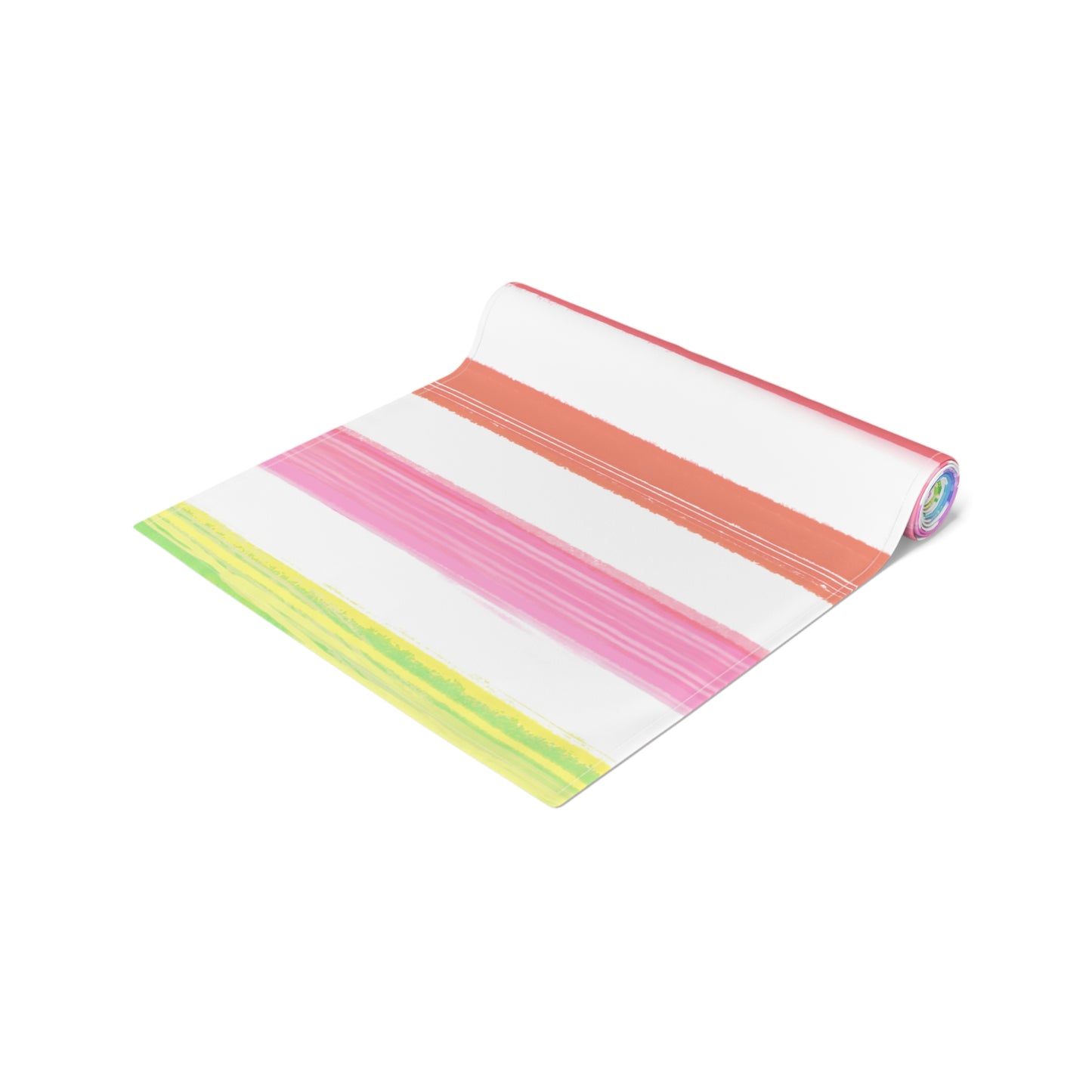 Watercolor Stripe Table Runner, Multi color 16" x72"