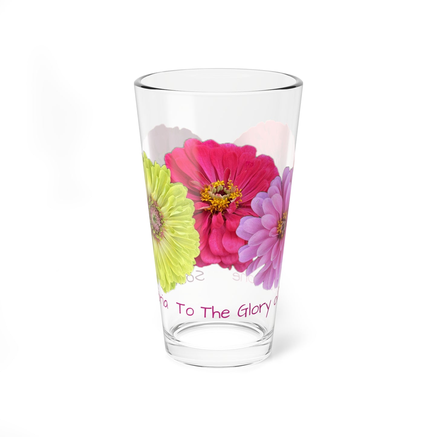 Zinnia Pint Glass Soli Deo Gloria - To The Glory of God Alone