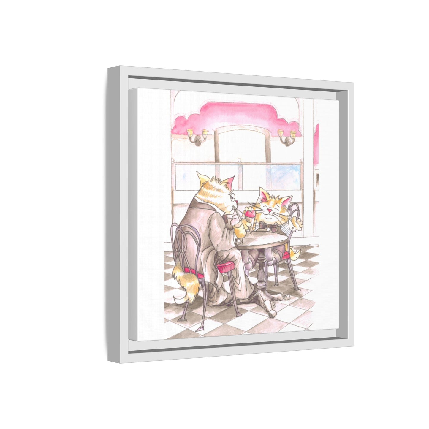 Kitty Fun Matte Canvas Framed
