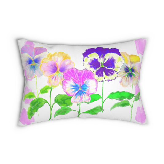 Flower Fun Pansy Spun Polyester Lumbar Pillow