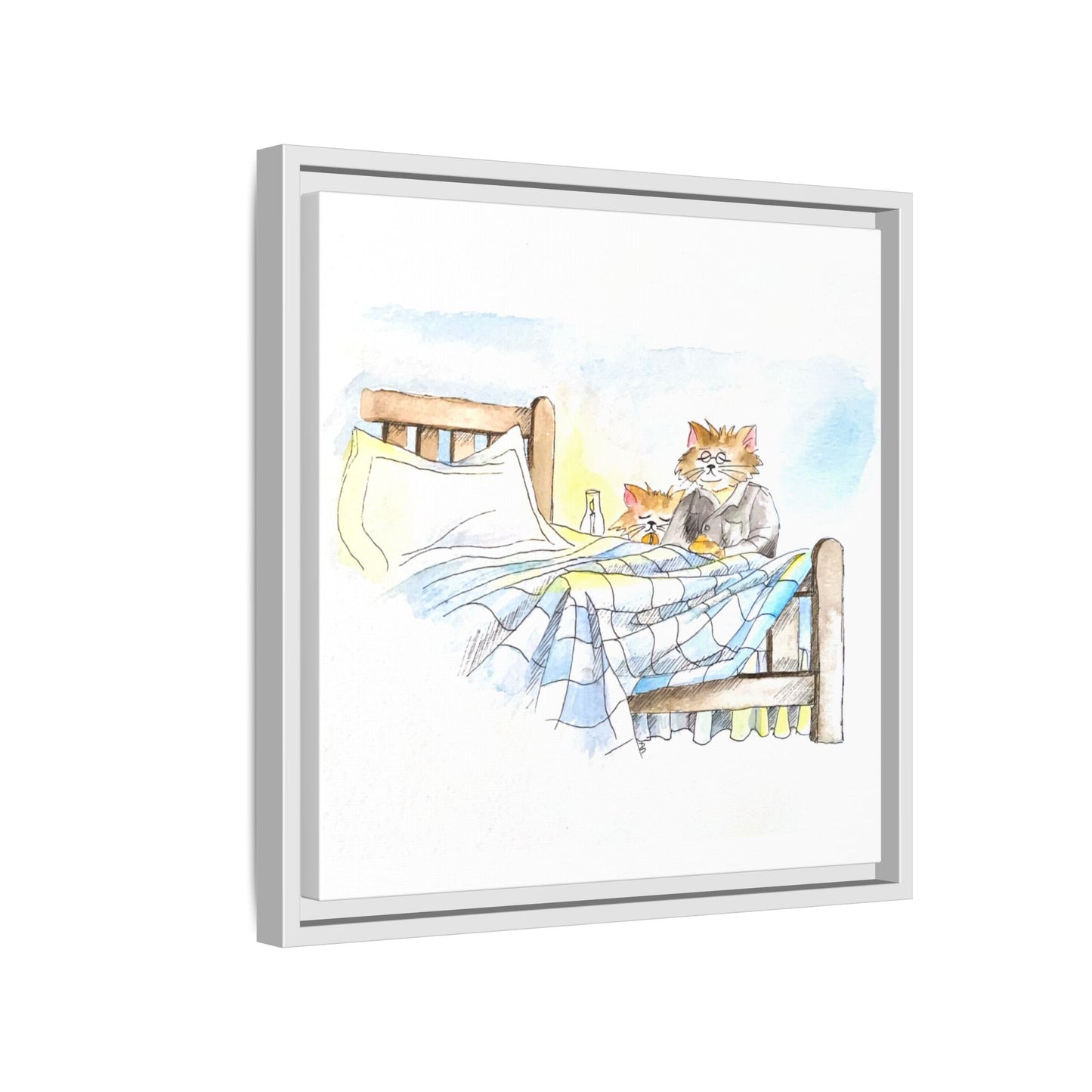 Kitty Fun Matte Canvas Framed