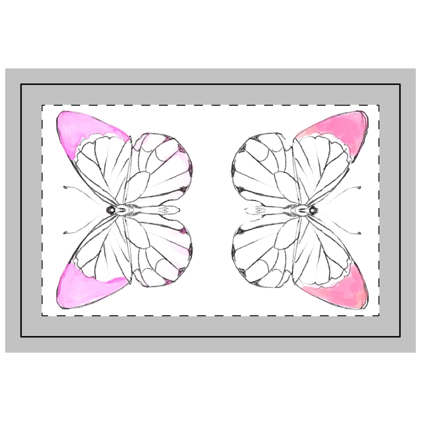 Quilted Placemat Lucy Butterflies Pink