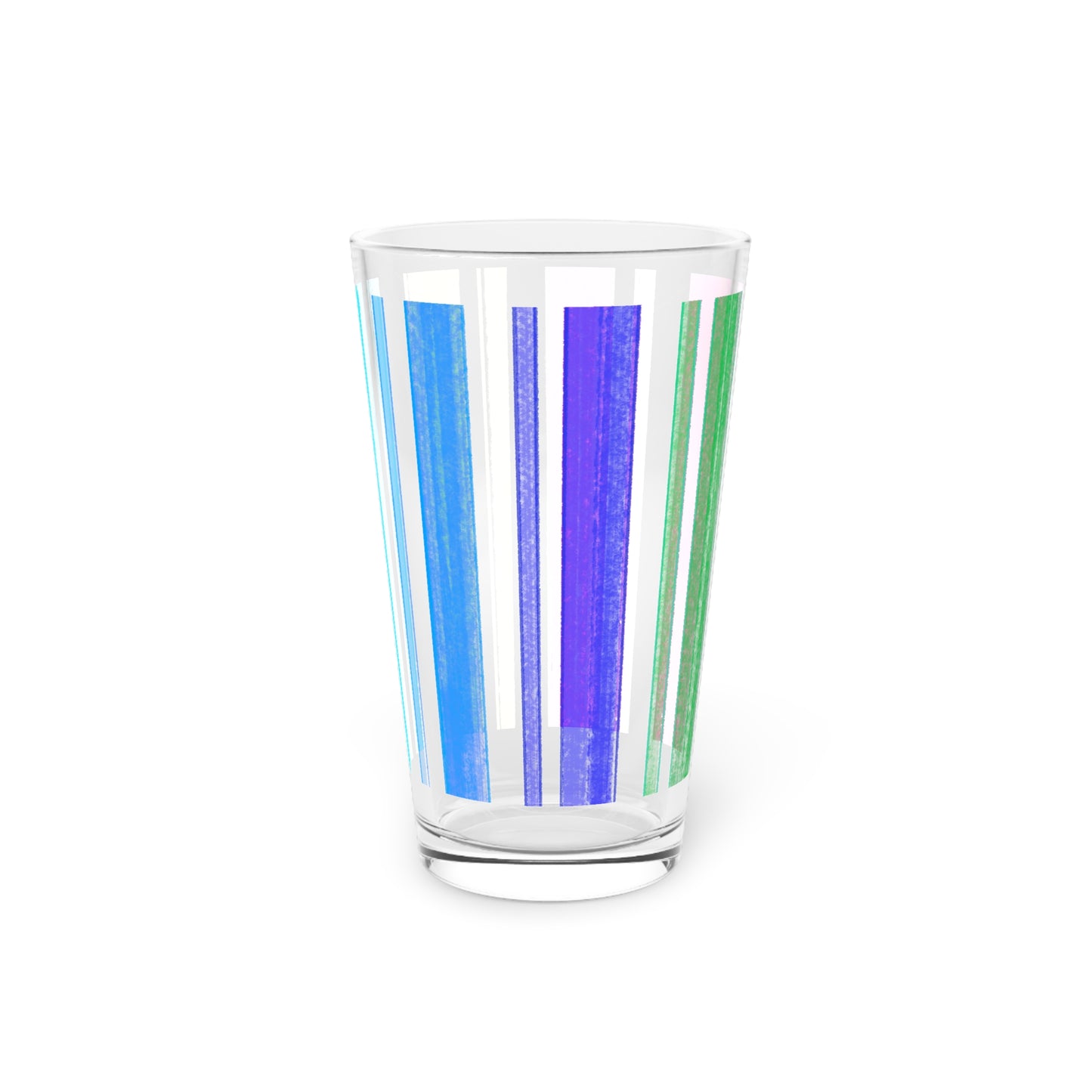 Watercolor Stripes by Lois Pint Glass, 16oz (Multi-color)