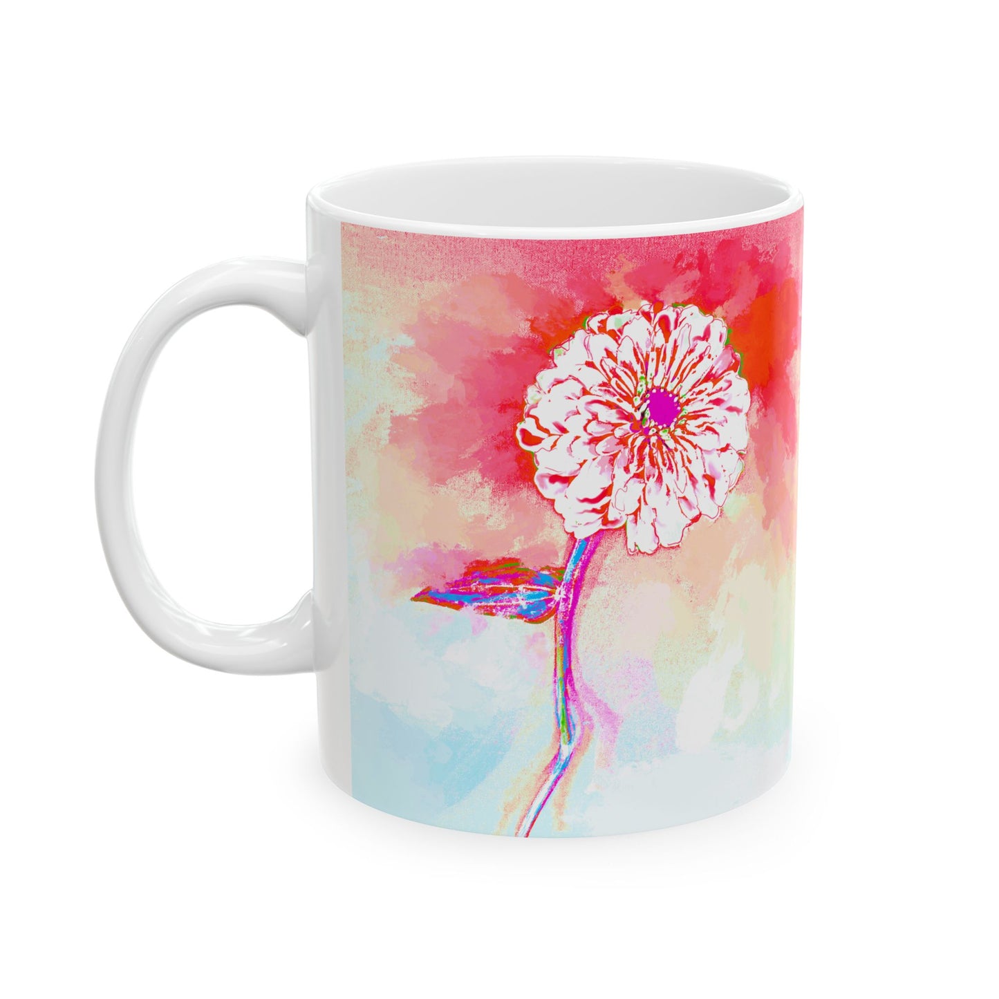 Zinnia Color Splash Mug Red "Dare to Be Brave”