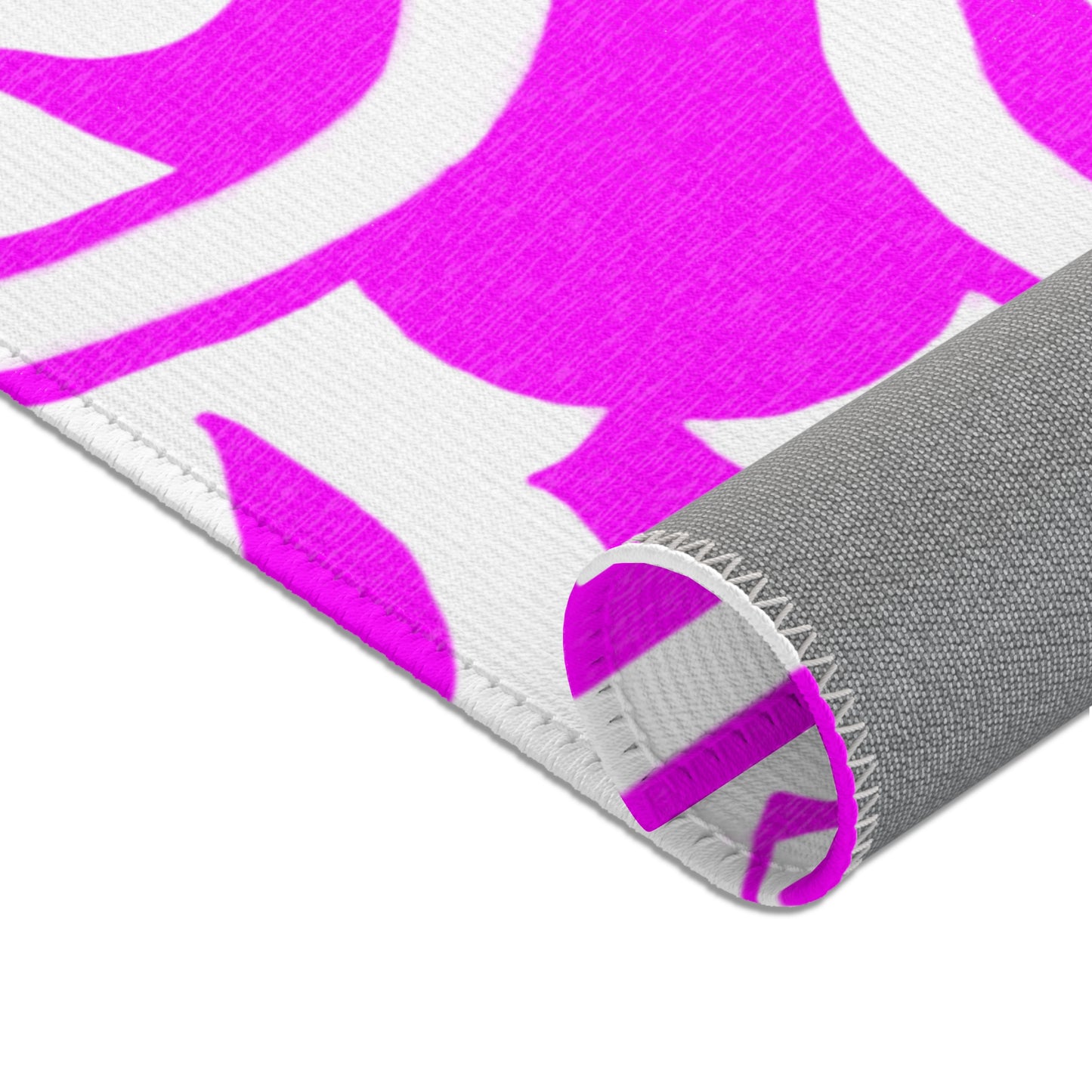 Scrollwork Indoor/Outdoor Rug Raspberry "Sola Fide..."