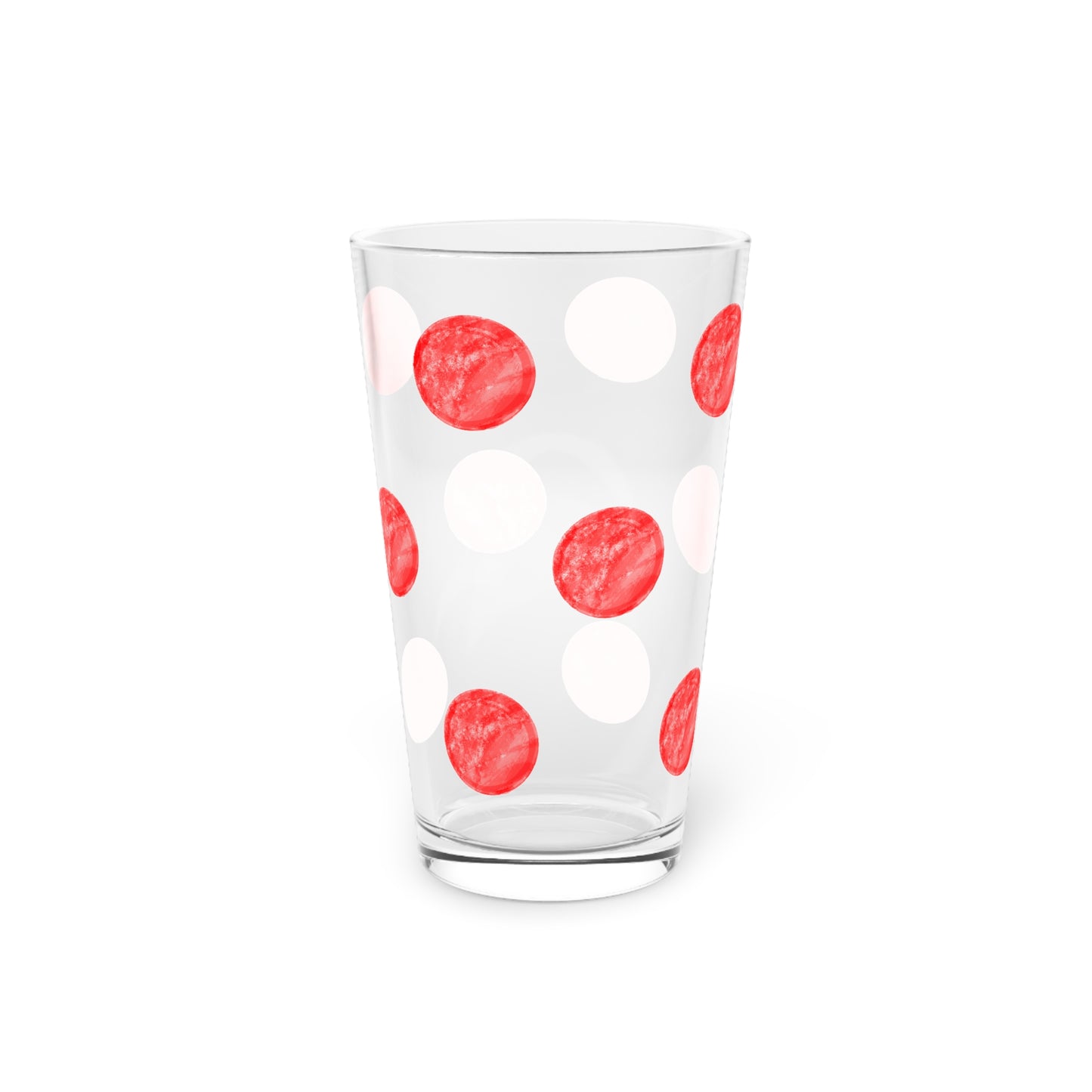 Polka Dot in Red, Pint Glass, 16oz