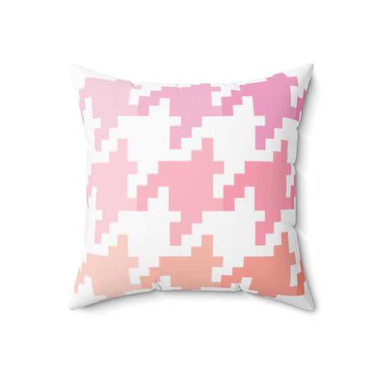 Hounds Tooth Fun Pillow Pink