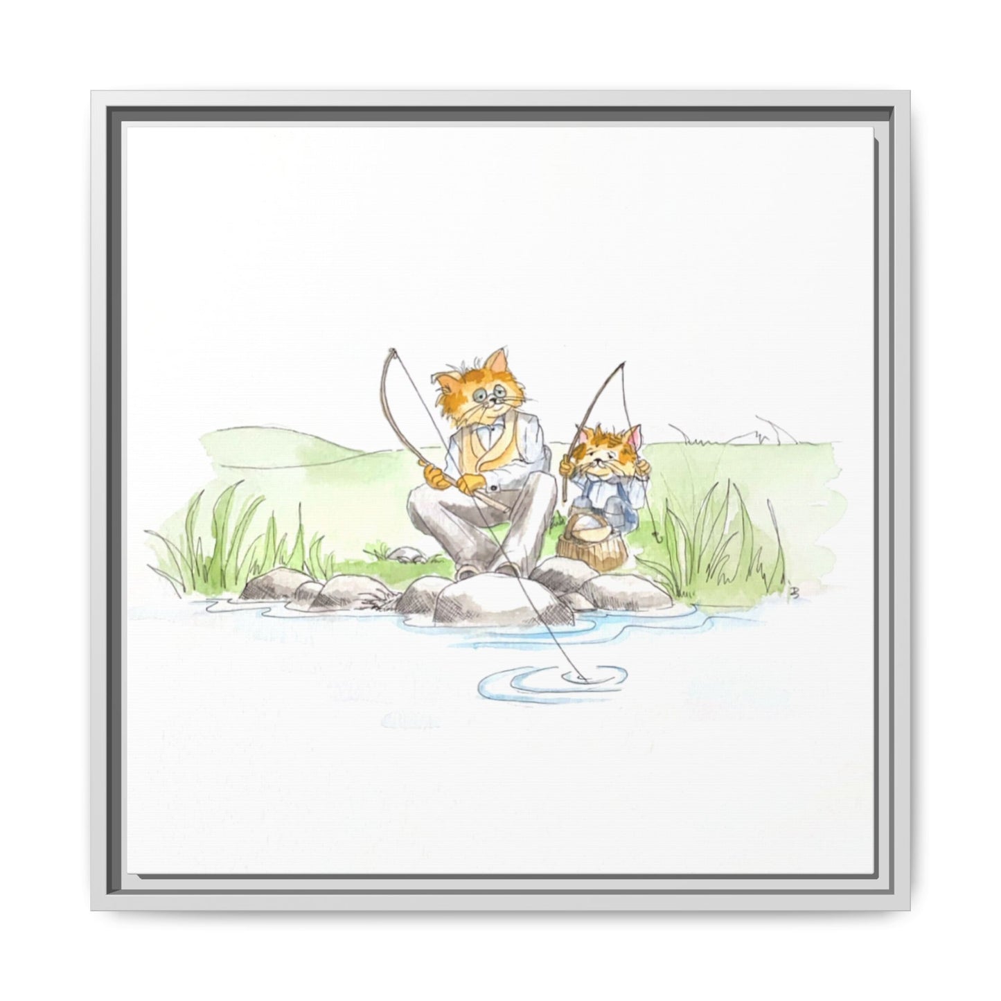 Kitty Fun Matte Canvas Framed