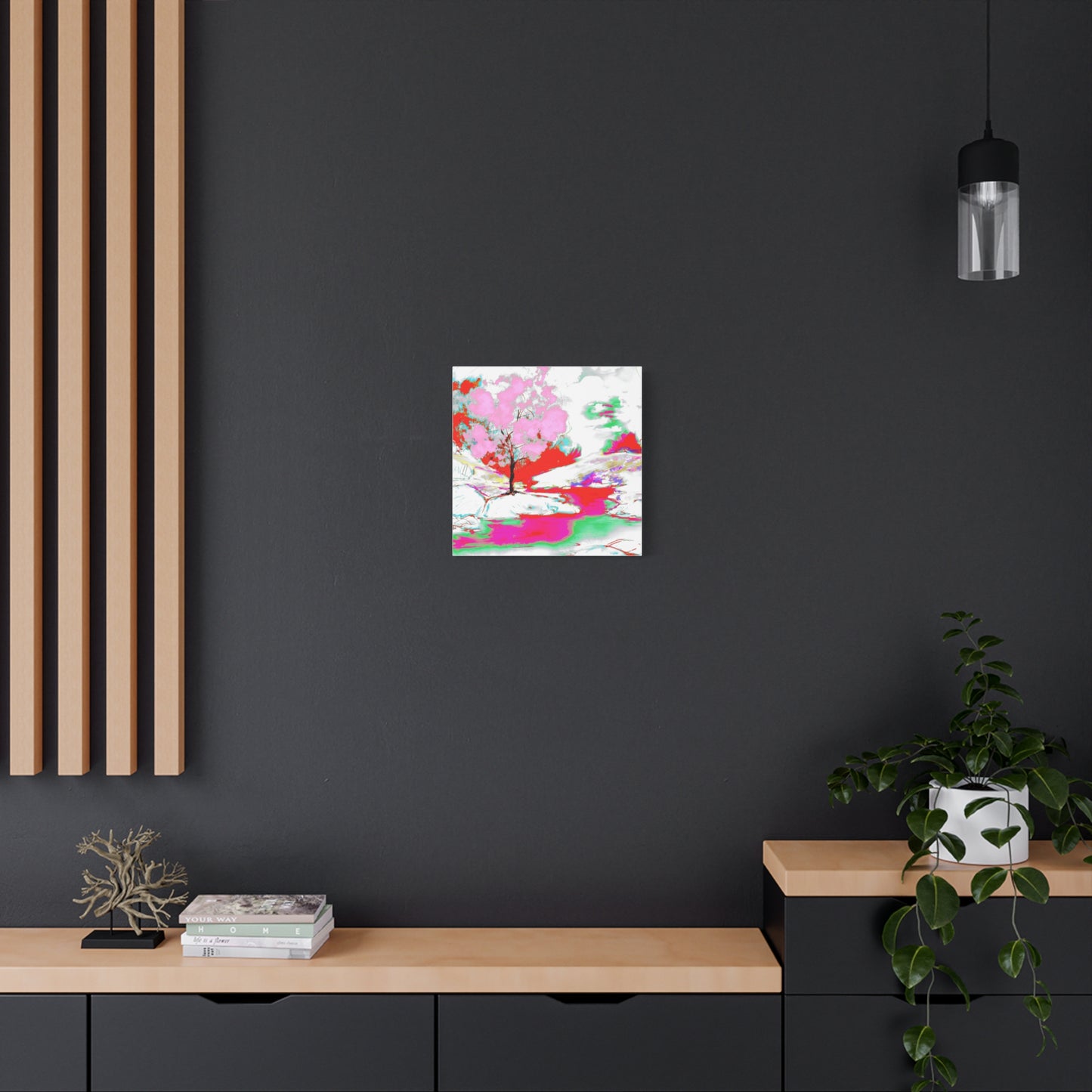Joyful Landscape Matte Canvas, Stretched, 1.25" Pink, Red
