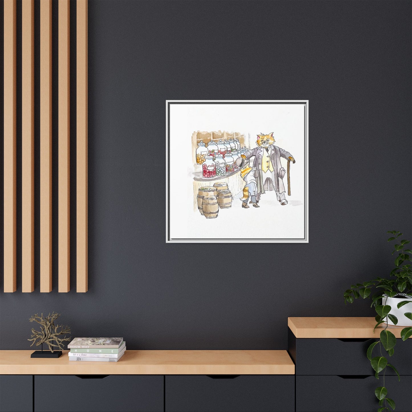 Kitty Fun Matte Canvas Framed