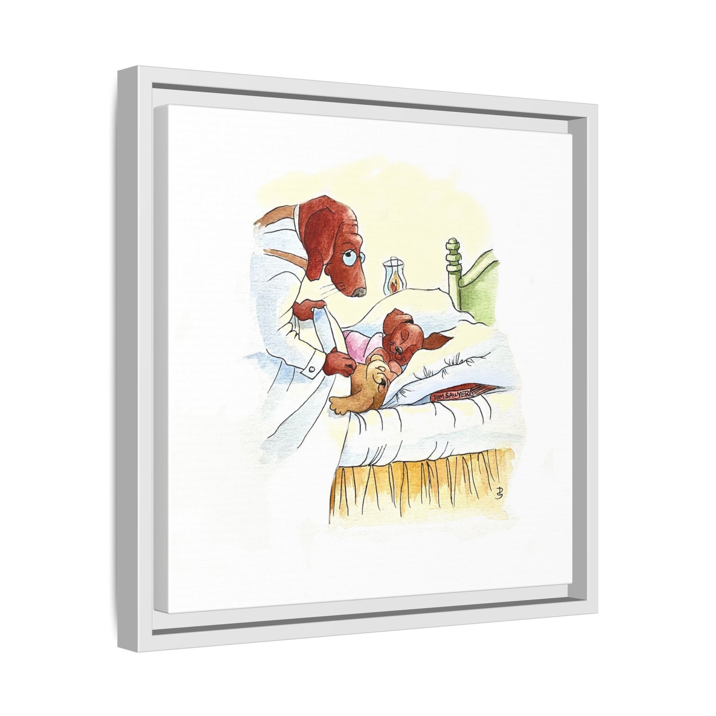 Dogi Fun Matte Canvas Framed