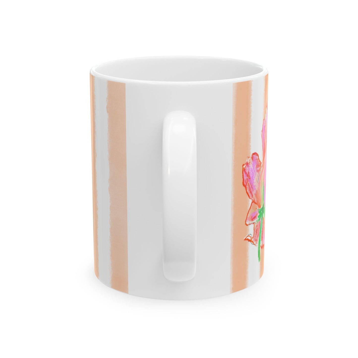 Dancing Tulips Mug Peach Pink