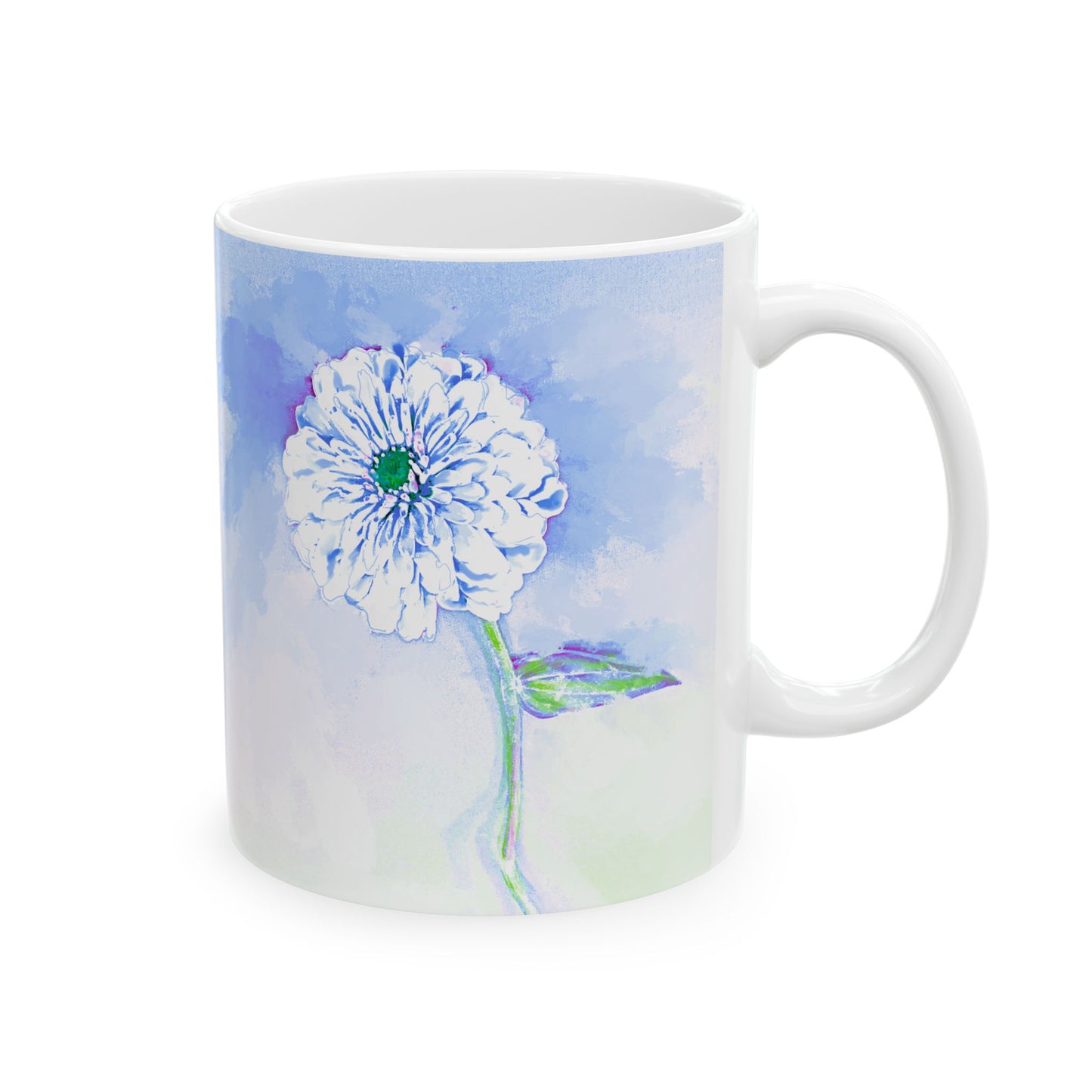 Zinnia Color Splash Mug Blue “Dare to Live”