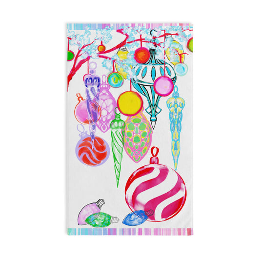 Christmas Hand Towels. Ornament Joy