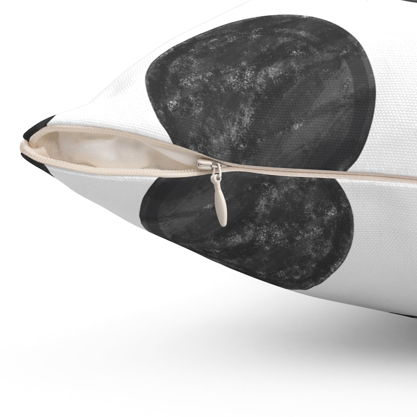 Polka Dot Palette Polyester Square Pillow black