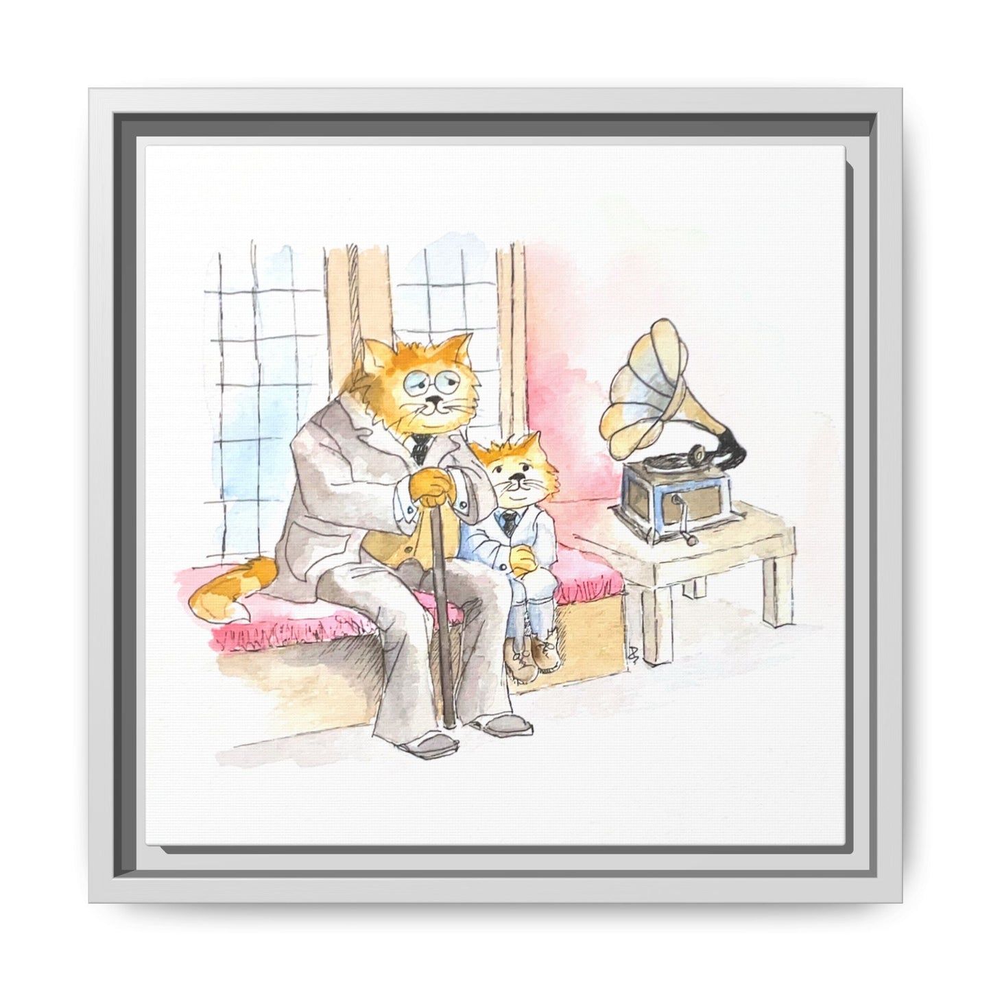 Kitty Fun Matte Canvas Framed