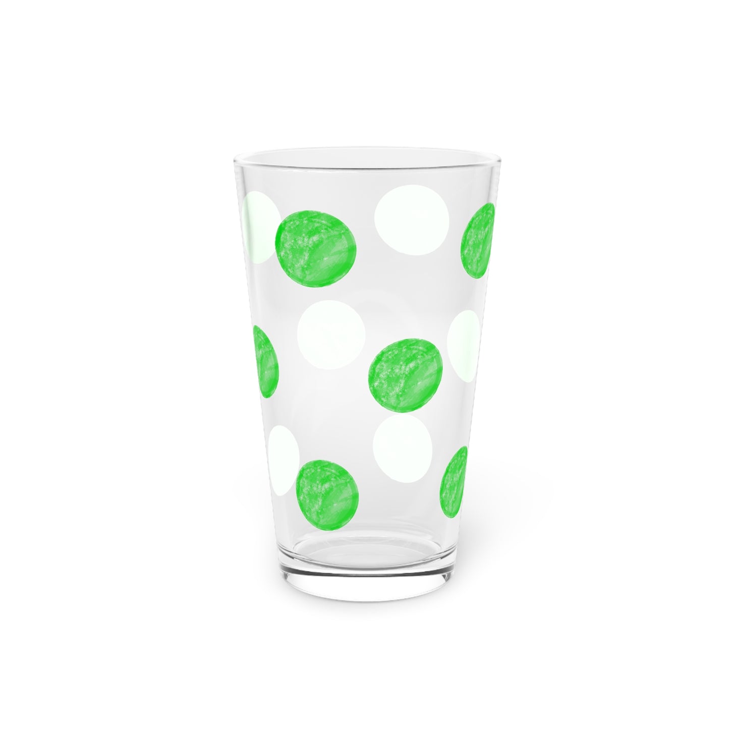 Polka Dot in Grass Green, Pint Glass, 16oz