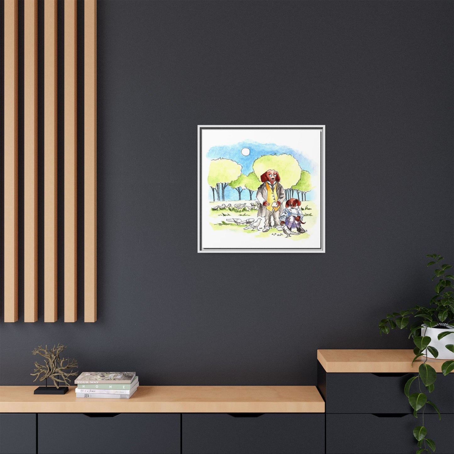 Dogi Fun Matte Canvas Framed