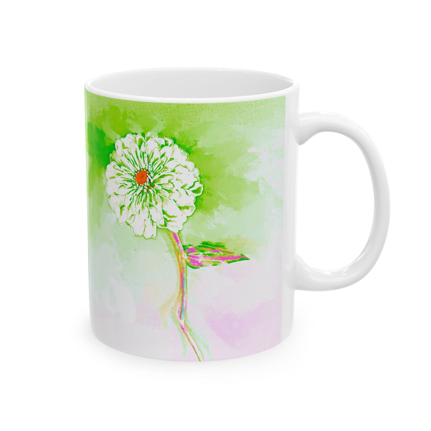 Zinnia Color Splash Mug Green “Dare to Be Brave”