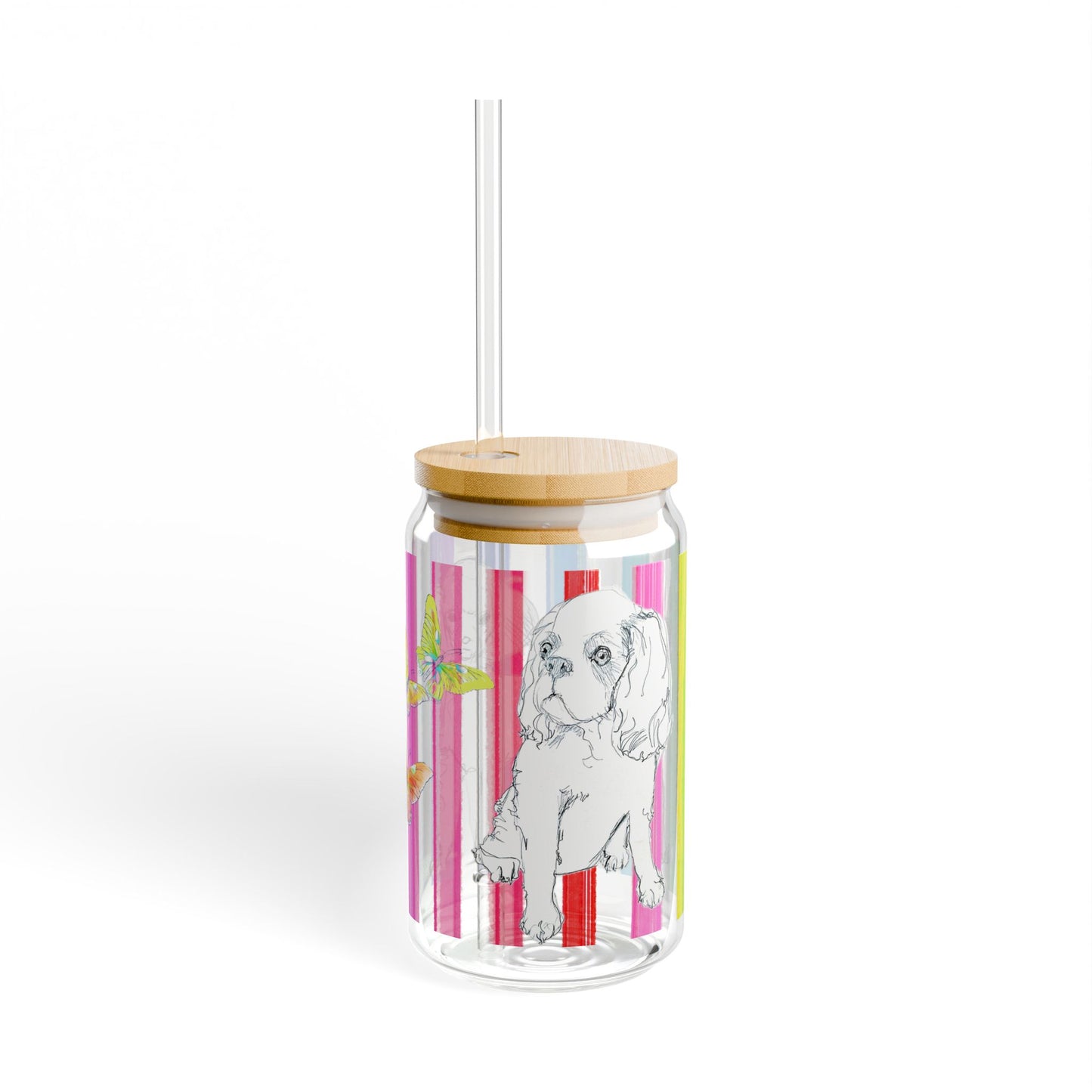 Dogi Butterfly Flutter  Sipper Glass Poodle Chihuahua Cocker Spaniel